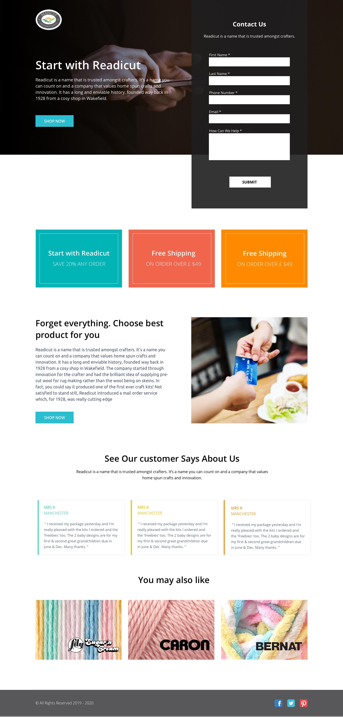Landing page example