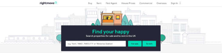 A screenshot of Rightmove's website