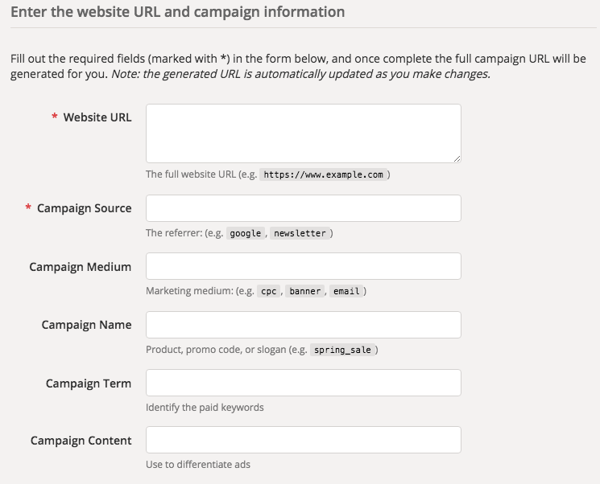 Google URL Builder Screenshot