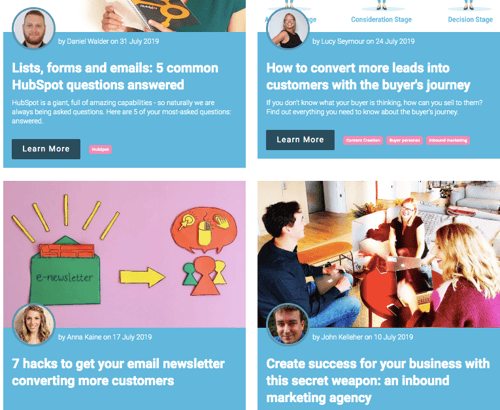 Different blog contributors